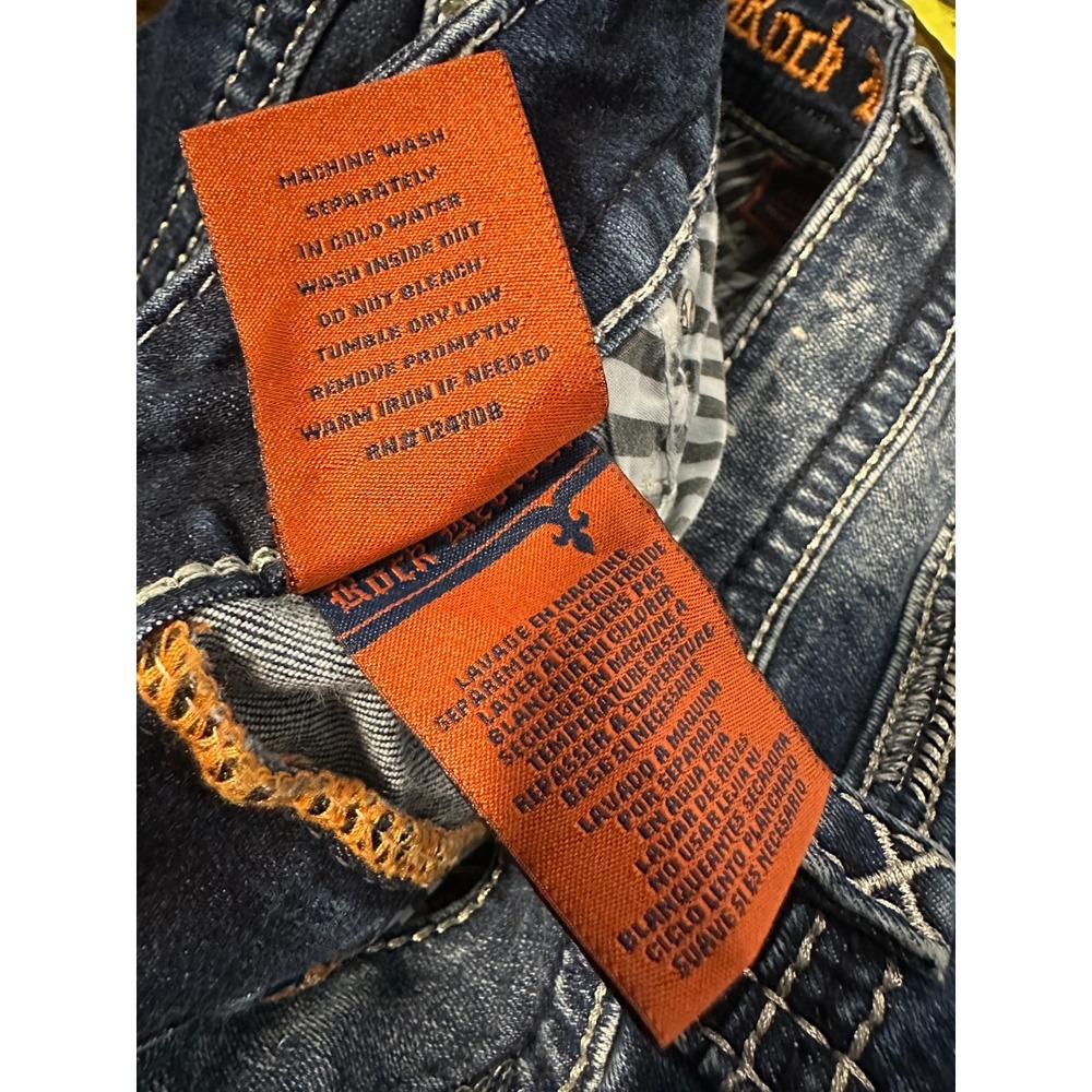 Rock Revival July Skinny Low Rise Jeans Size 27 Dark Wash Rhinestone Embellished - Picture 11 of 16